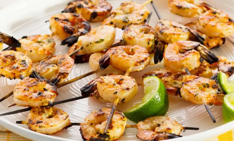 Spicy Prawn Skewers with Lime and Cilantro Recipe – RecipeLabs